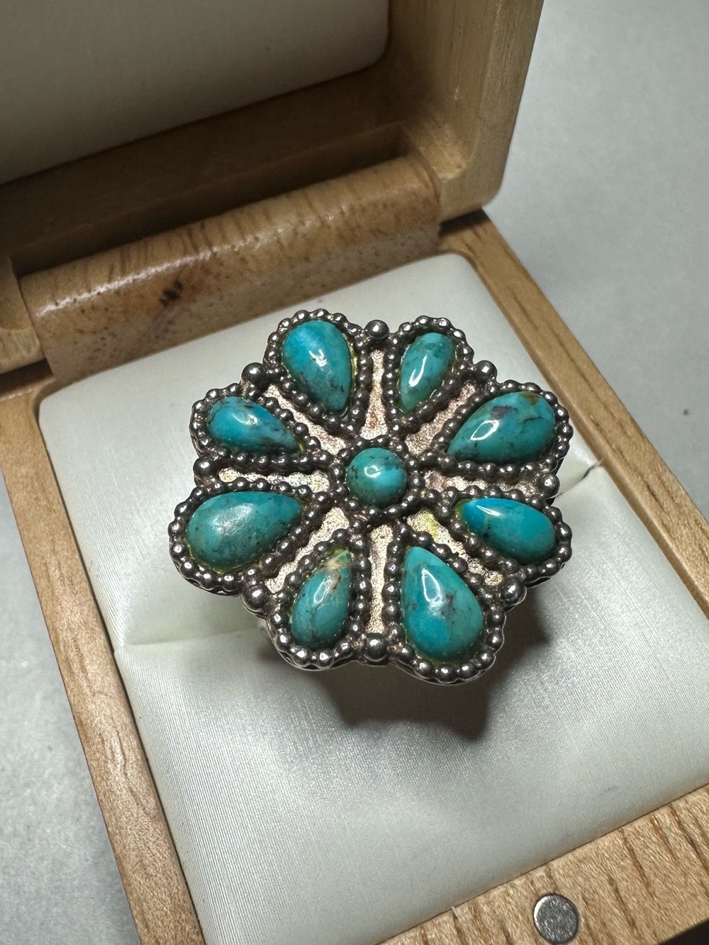 Jay King Sterling Silver Turquoise Flower Cluster Ring